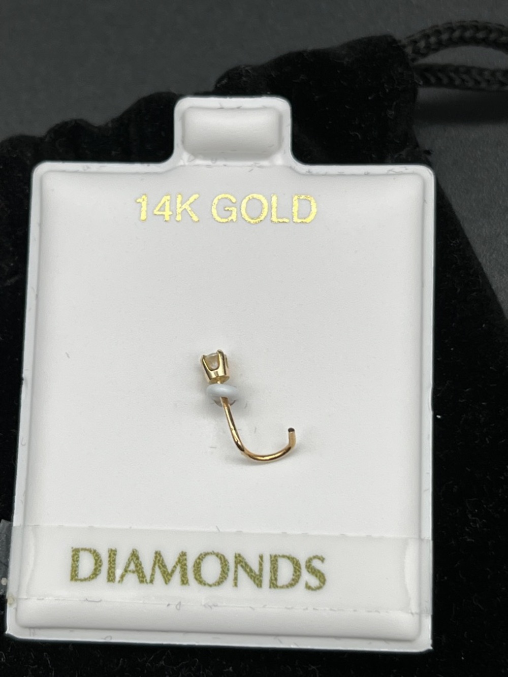 14kt gold and diamond nose stud